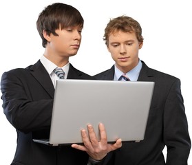 Men, Computer, Team.