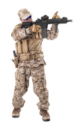 Soldier in uniform, ready to fight