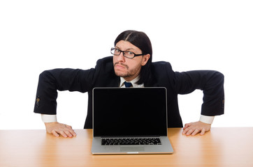 Businessman in business concept isolated on white