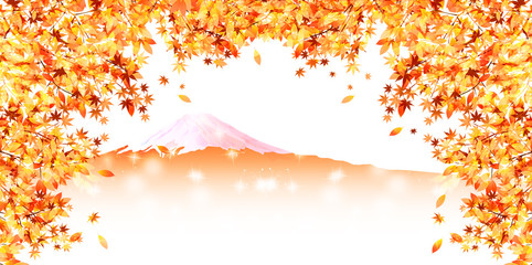 富士山　もみじ　紅葉