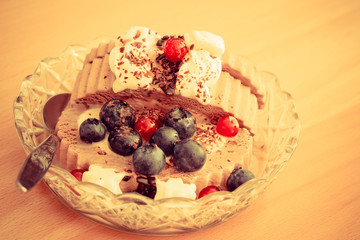 ice cream and berry fruit