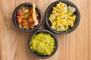pico de gallo guacamole y maiz