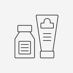 cosmetic bottles line icon