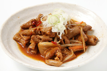 もつの辛味噌炒め