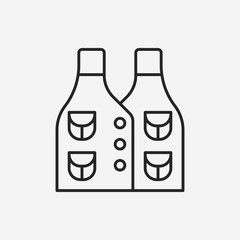 Fisherman vest line icon