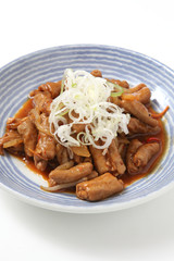 もつの辛味噌炒め
