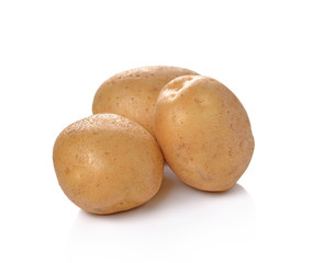 Fototapeta premium New potato isolated on white background close up