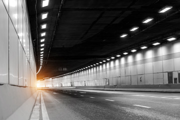 Abstract car in the tunnel trajectory