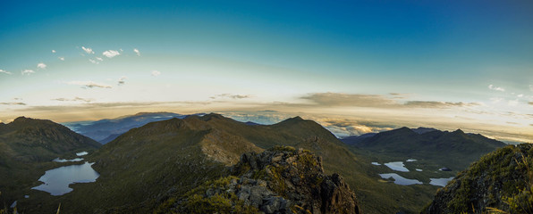 View of San Juan Lake, Uran peak and Moraines from the Chirripo summit