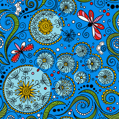 vector seamless color floral pattern