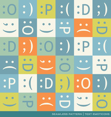 seamless vector pattern with emoticons text symbols