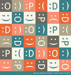 seamless vector pattern with emoticons text symbols