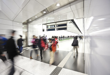 Commuters in subway