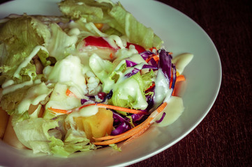 salad with filter effect retro vintage style