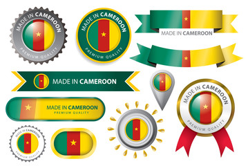Made in Cameroon Seal, Cameroonian Flag (vector Art)