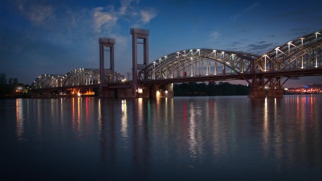 Saint-Petersburg. White nights bridge on the Neva. Russia
