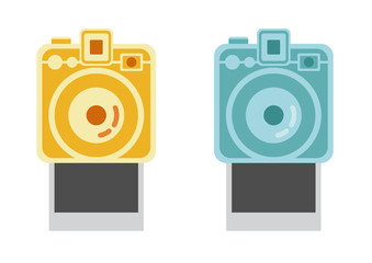polaroid camera and frame, vintage camera vector, polaroid vector