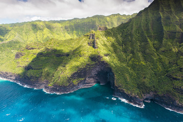 View on Na Pali Coast on Kauai island on Hawaii 