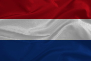  Netherlands flag pattern on the fabric texture ,vintage style