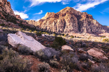 Desert mountains, scrub, and rock formations near Las Vegas, Nevada