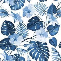 Printed roller blinds Palm trees Topical palm leaves.