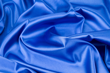 Blue silk drapery.