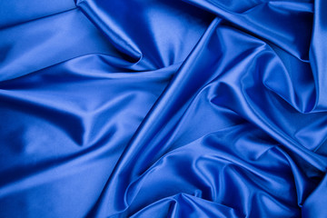 Blue silk drapery.