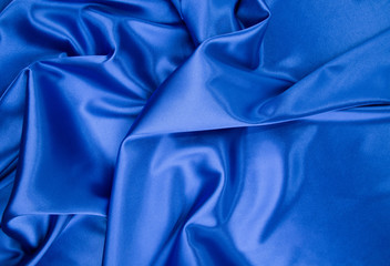 Blue silk drapery.