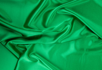 Green silk drapery.