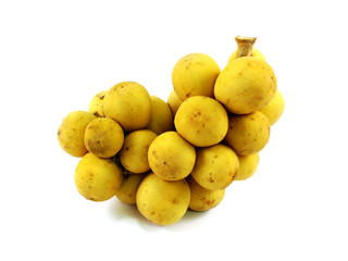 longkon langsat or lanzones sweet fruit on white background