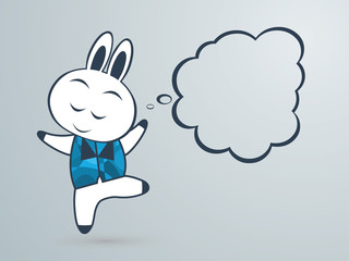 vector illustration of the rabbit dancing