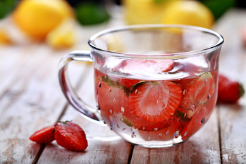 fresh strawberry infused water
