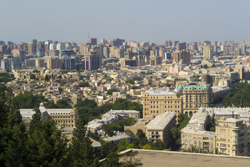 View of Baku old town quarter from above
