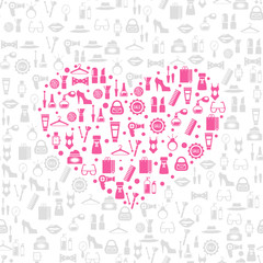 Love shopping seamless vector background