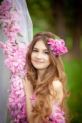 Fototapeta premium Girl in flowers