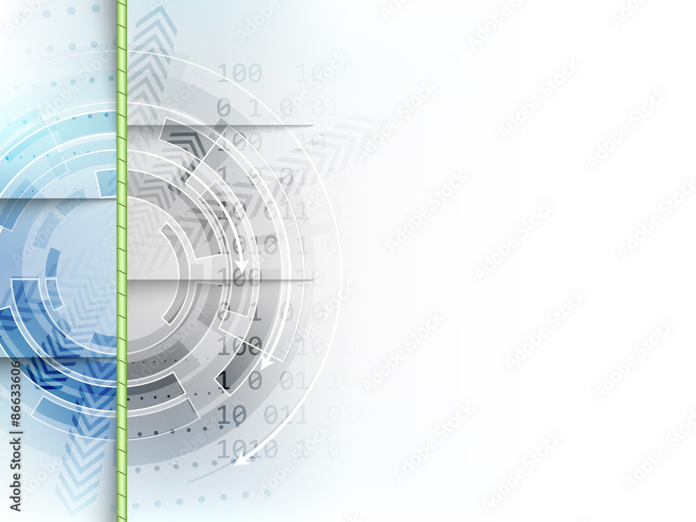 Poster technological circle with arrows on abstract vector background