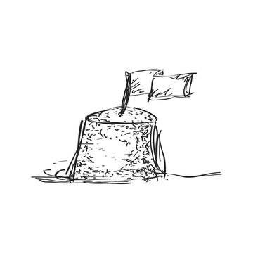 recommend clip art: Simple doodle of a sand castle