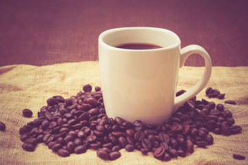 Coffee with filter effect retro vintage style