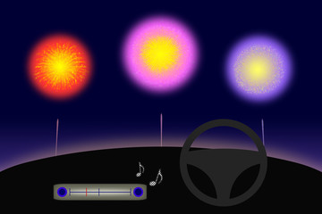 ドライブ&ラジオ&花火