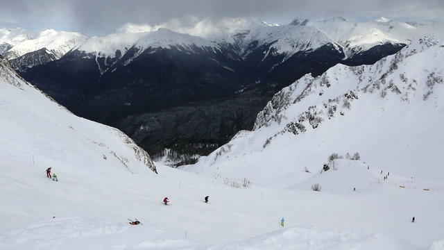 Ski slopes in Rosa Khutor Alpine Resort