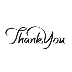 thank you hand lettering - text; handmade calligraphy; vector illustration