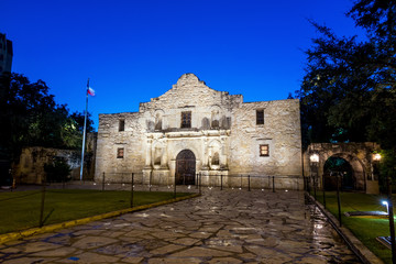 Historic Alamo at twilight