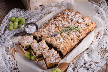 Gooseberries chocolate cake