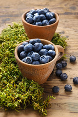Blueberries in ceramic bowl