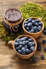 Blueberries in ceramic bowl