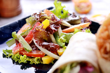 mexican mango salsa with burritos