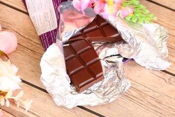 Chocolate on Rustic Wood