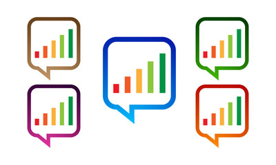 chart, graph, chat, social, media, vector, logo, 3