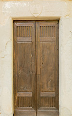 La porta della chiesetta di montagna , Toscana, Italia