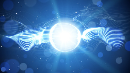 blue shining light futuristic background
